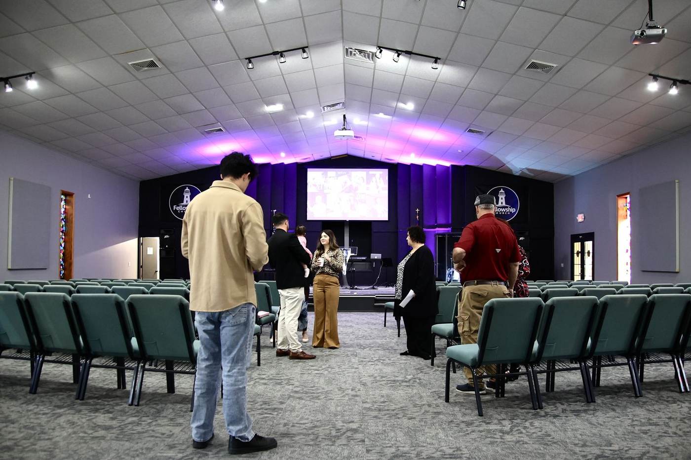 The Fellowship Church sanctuary before Sunday service